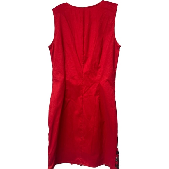 New Samuel Dong stretch square red/black dress size (S)(L)(XL) - Picture 9 of 16